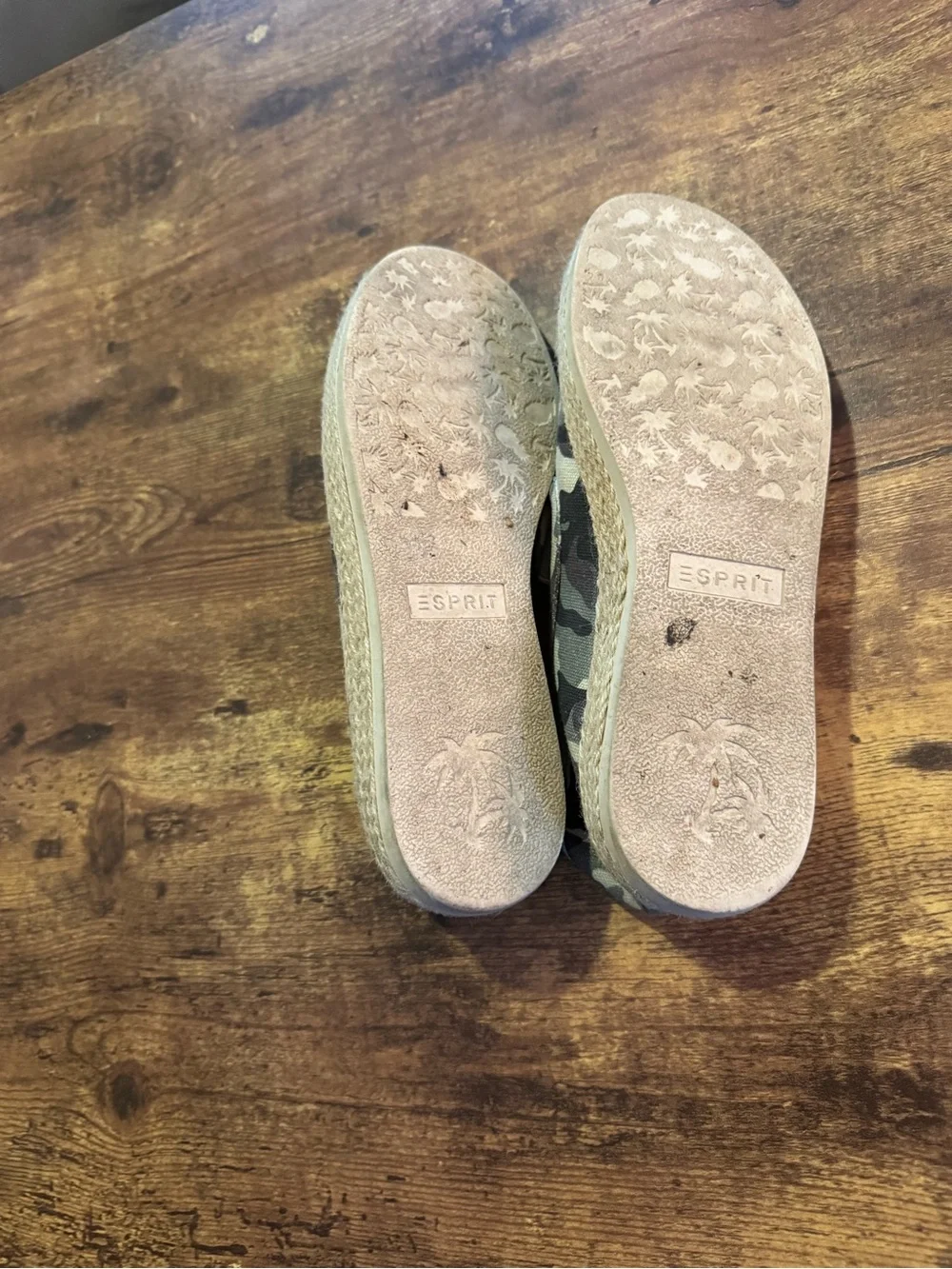 Esprit Women's Camouflage Slip-On Espadrilles - Olive and Tan